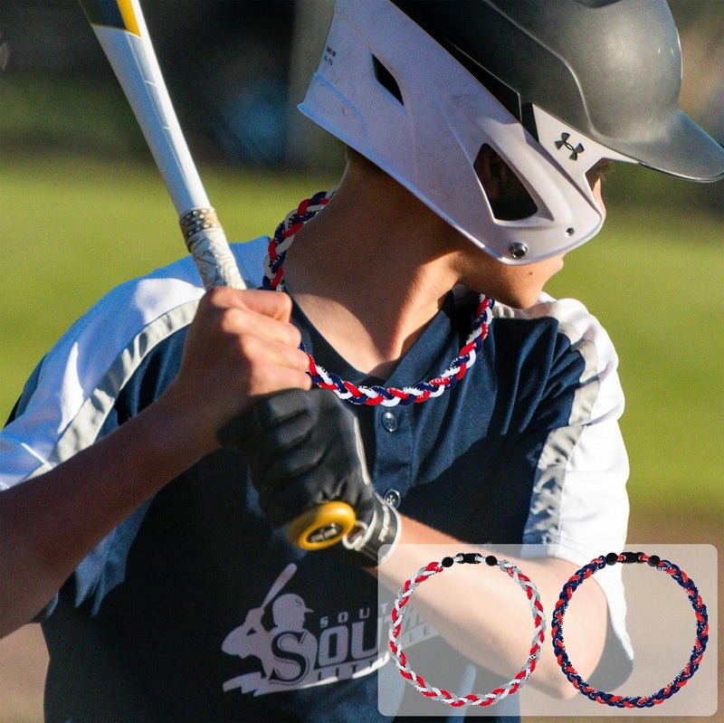 SUPBOMM 3 pcs Baseball Rope Necklaces, League Team Colors Braided Necklace, Baseball Team Gifts - Image 5